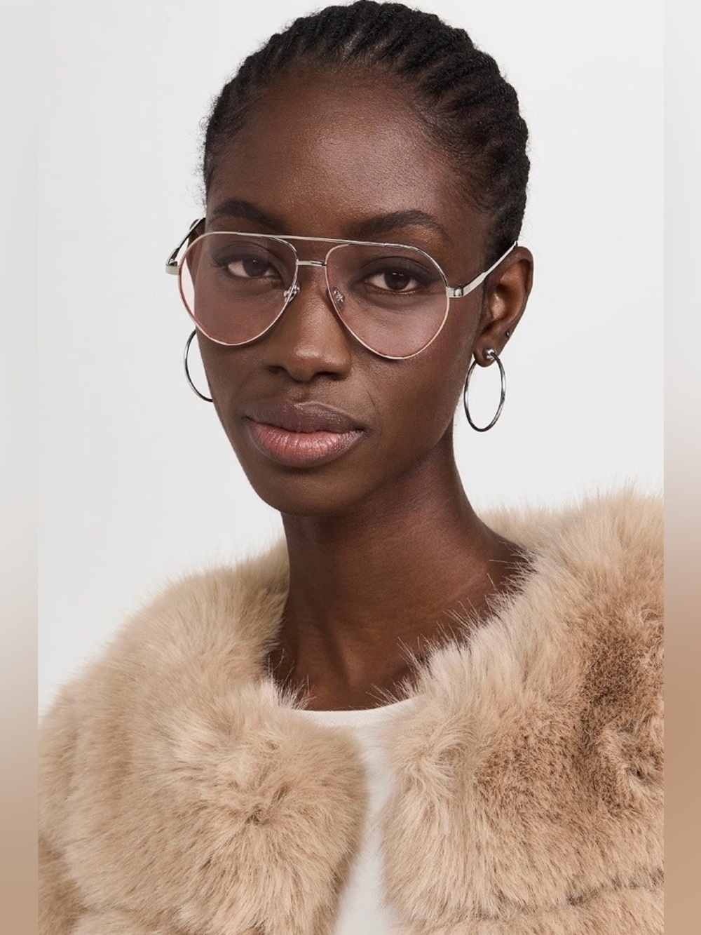 ELISA JOHNSON Light Blush Pink & Silver Framed Sam Sunglasses